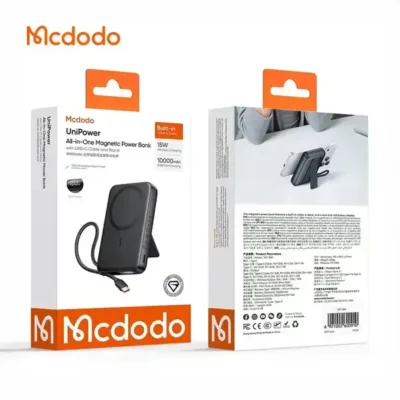 پاوربانک وایرلس 10000 با کابل متصل تایپ سی مک دودو Mcdodo Uni-Power Power Bank MC-865 6