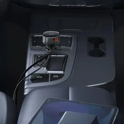 شارژ فندکی 60 وات با کابل جمع شونده بیسوس Baseus Enjoyment Pro Car Charger C0203100 9