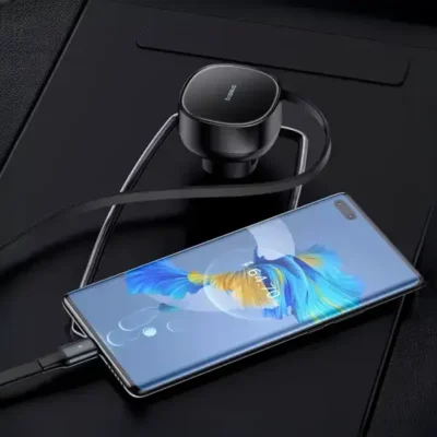 شارژ فندکی 60 وات با کابل جمع شونده بیسوس Baseus Enjoyment Pro Car Charger C0203100 10