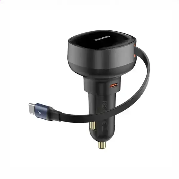 شارژ فندکی 60 وات با کابل جمع شونده بیسوس Baseus Enjoyment Pro Car Charger C0203100