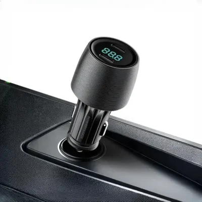 شارژر فندکی 66 وات دو پورت پاورولوژی Powerology VeloxCar Charger PCCSR021BK 3