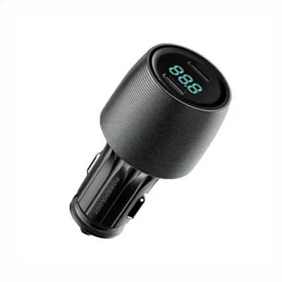 شارژر فندکی 66 وات دو پورت پاورولوژی Powerology VeloxCar Charger PCCSR021BK