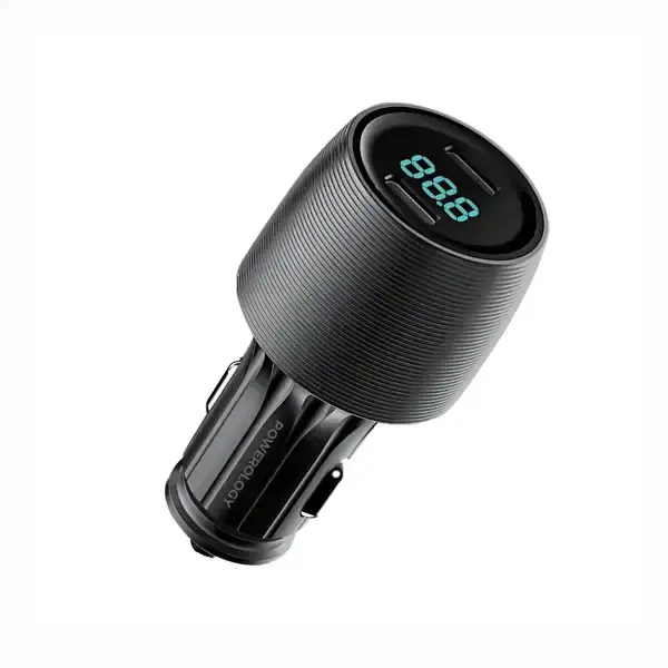 شارژر فندکی 66 وات دو پورت پاورولوژی Powerology VeloxCar Charger PCCSR021BK