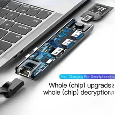 هاب تایپ سی 7 پورت مک بوک بیسوس Baseus Tunderbolt C+Pro Hub CAHUB-L0G 2