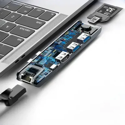 هاب تایپ سی 7 پورت مک بوک بیسوس Baseus Tunderbolt C+Pro Hub CAHUB-L0G 6