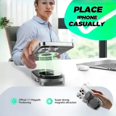 هولدر و شارژر وایرلس جویروم JR-W17 3-in-1 Wireless Charger 3
