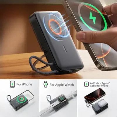 پاور بانک10000 مگنتی 22.5 وات جویروم Joyroom JR-PBM02 3in1 magnetic mobile power bank 2