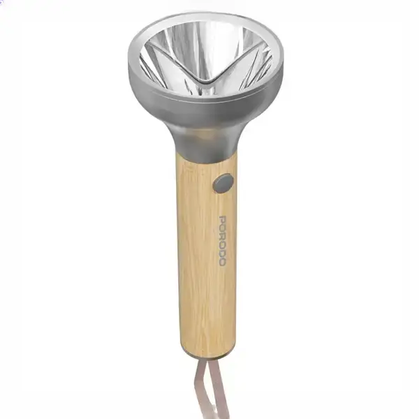 چراغ قوه شارژی چوبی پرودو Porodo Birch 300 Wooden LED Flashlight PDA90502WD