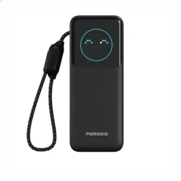 پاوربانک 20000 هوشمند با کابل پرودو Porodo POLO II POWER BANK PDPBFCH0101BK