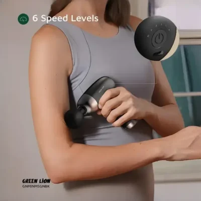 ماساژور تفنگی 6 سرعته گرین لاین Green Lion Mini Massage Gun 6 Speed Levels GNMINMSGNBK 4