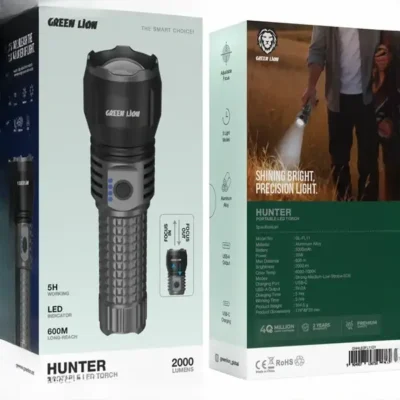 چراغ قوه LED گرین لاین Green Lion Hunter Portable GNHLEDFL11 2
