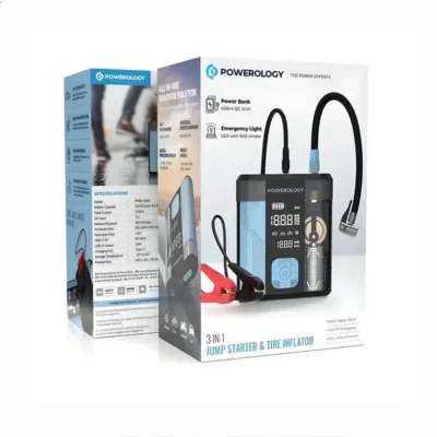 جامپ استارت و پمپ باد پاورولوژی Powerology 3-In-1 Jump Starter & Tire Inflator PPBCHA96BKBU 2