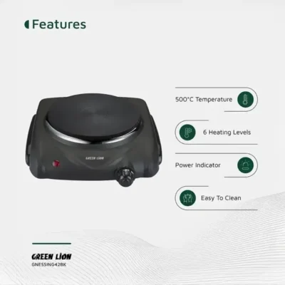 اجاق برقی 1500 وات گرین لاین Green Lion Electric Stove Single Hot Plate GNESSING42BK 2