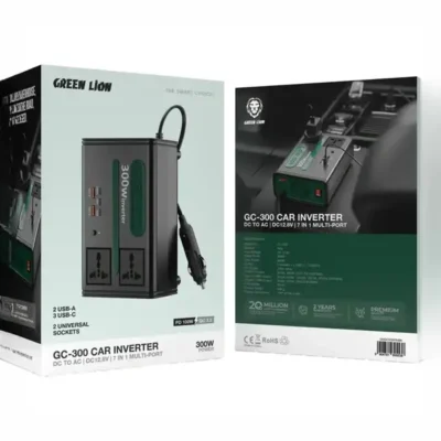 اینورتر خودرو گرین لاین Green Lion GC-300 Car Inverter GNGC300PINBK 2