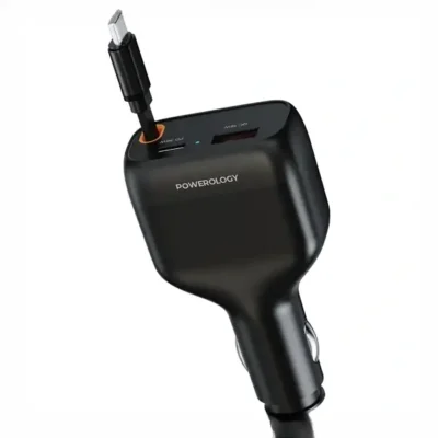 شارژر فندکی 81وات پاورولوژی Powerology Cyber Car Charger PCCSR027BK