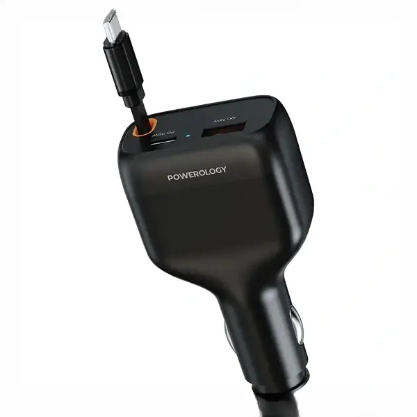 شارژر فندکی 81وات پاورولوژی Powerology Cyber Car Charger PCCSR027BK