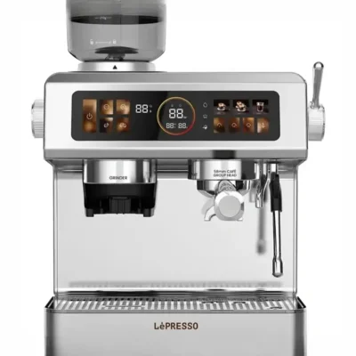 دستگاه قهوه ساز نیمه اتوماتیک با پنل کنترل لمسی لپرسو Lepresso Deliziosa Coffee Machine LPCFFSCM0098SL