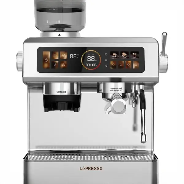 دستگاه قهوه ساز نیمه اتوماتیک با پنل کنترل لمسی لپرسو Lepresso Deliziosa Coffee Machine LPCFFSCM0098SL