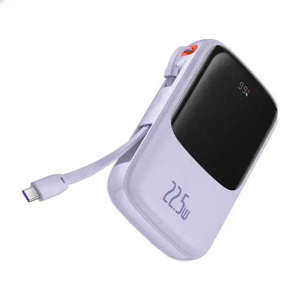 پاوربانک شارژر سریع 22.5 وات به همراه کابل تایپ‌سی 10000 بیسوس Baseus Qpow Pro Fast Charge Power Bank PPQD020101
