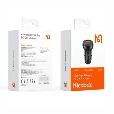 شارژر فندکی خودرو فست‌شارژ مک دودو MCDODO CC-7030 45W USB + Type-C Dual Ports Car Charger 3