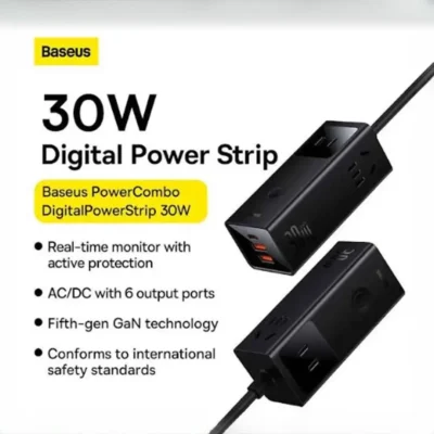 شارژر و چندراهی برق سوپر فست شارژ 30وات بیسوس Baseus PowerCombo 3AC+2U+1C PSLA000102 4