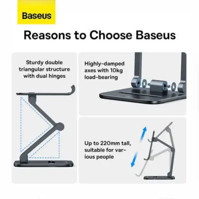 هولدر تبلت رومیزی بیسوس Baseus Desktop Biaxial Foldable Metal Stand for tablet LUSZ000113 4