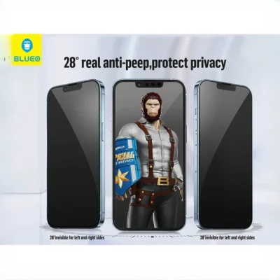 محافظ صفحه نمایش حریم شخصی بولوئو آیفون Blueo HD Anti-Peep Tempered Glass Iphone 14 Pro 2