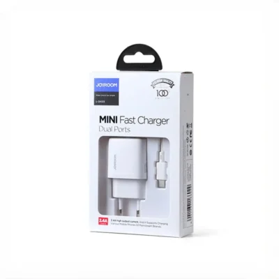 آداپتور شارژ دو پورت همراه با کابل جویروم JOYROOM Mini Fast Charger Dual Ports L-2A123 2