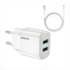 آداپتور شارژ دو پورت همراه با کابل جویروم JOYROOM Mini Fast Charger Dual Ports L-2A123