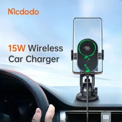 هولدر و شارژر وایرلس 15 وات مک دودو Mcdodo Dual Coil Wireless Charger Car Mount CH-1600 2