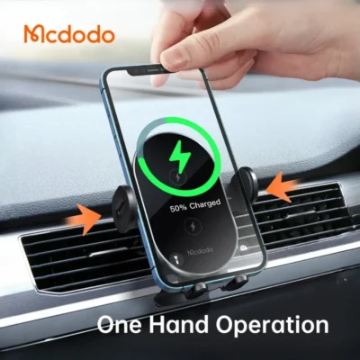 هولدر و شارژر وایرلس 15 وات مک دودو Mcdodo Dual Coil Wireless Charger Car Mount CH-1600 3
