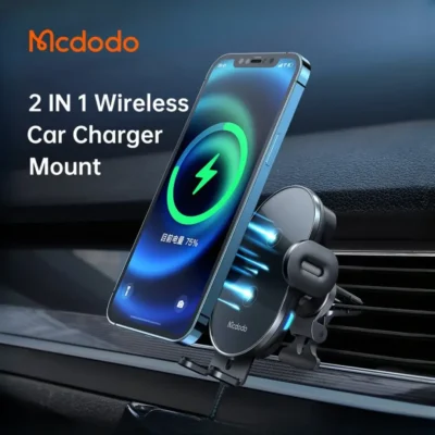 هولدر و شارژر وایرلس 15 وات مک دودو Mcdodo Dual Coil Wireless Charger Car Mount CH-1600 5