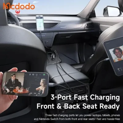 شارژر فندکی 3 پورت 130 وات مک دودو Mcdodo Gana Car Charger CC-3190 5