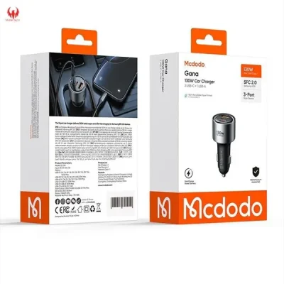 شارژر فندکی 3 پورت 130 وات مک دودو Mcdodo Gana Car Charger CC-3190 2