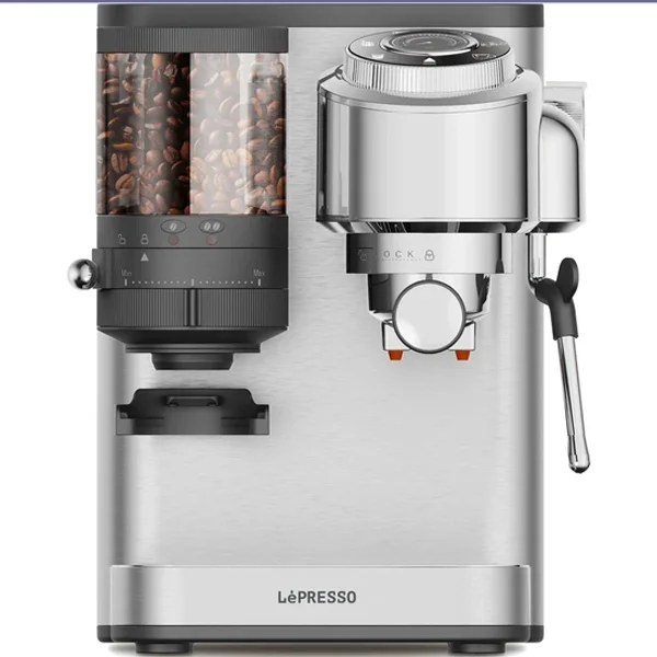 دستگاه قهوه ساز با آسیاب قهوه لپرسو LEPRESSO Ilburrone 20 BAR COFFEE MACHIN ELPCFFBP0042SL