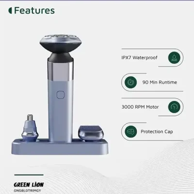 ماشین اصلاح 3 کاره گرین لاین Green Lion G-Blade Hair & Nose Trimmer Shaver GNGBLDTRIMGY 8