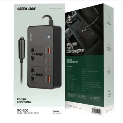 اینورتر 200 وات گرین لاین Green Lion 200W Car Inverter GNGC200CINBK 2