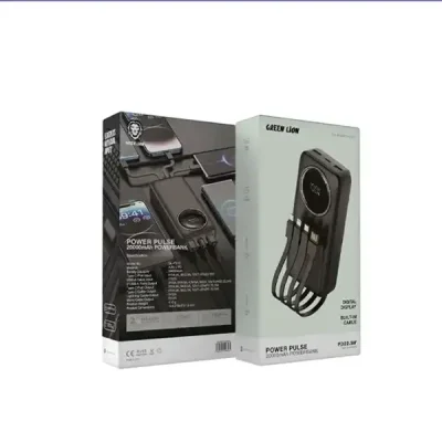 پاور بانک 20000 با کابل گرین لاین Green Lion Power Pulse Power Bank GNPWRPS20KBK 3