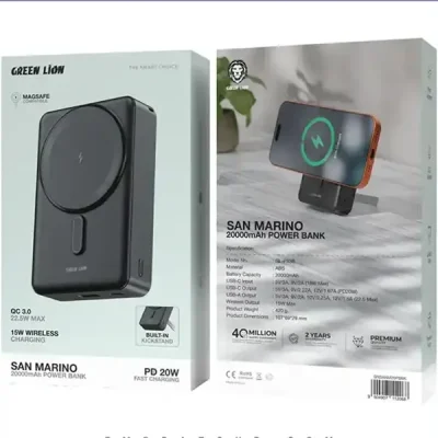 پاوربانک وایرلس 20000 گرین لاین Green Lion San Marino Power Bank GNSANM20PB 2