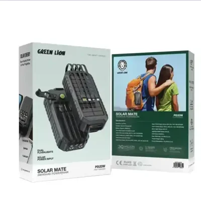 پاور بانک خورشیدی 20000 گرین لاین Green Lion Solar Mate Power Bank GNSOLM20PBK 2