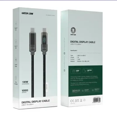 کابل شارژ دو سر تایپ سی 1 متر گرین لاین Green Lion Digital Display Cable GNUBCTUBCDBK 2