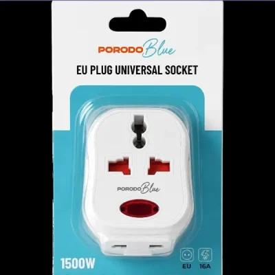 مبدل برق 1500 وات پرودو Porodo Blue EU Plug Universal Socket PB588WH