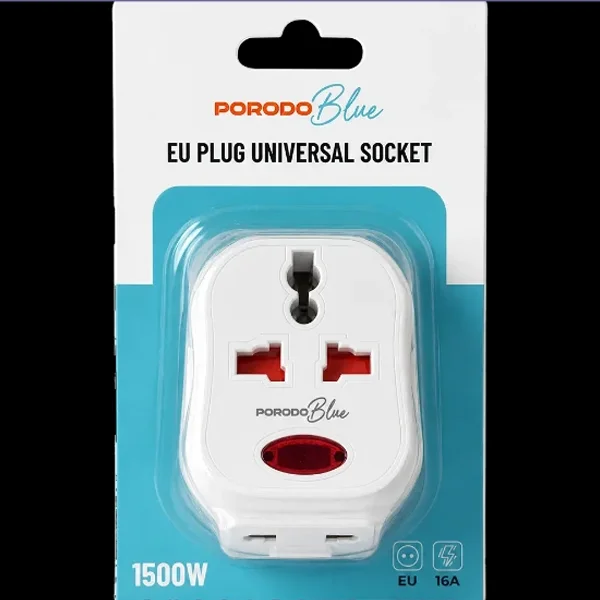 مبدل برق 1500 وات پرودو Porodo Blue EU Plug Universal Socket PB588WH