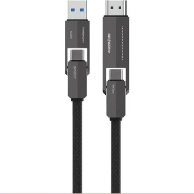 کابل شارژ و انتقال داده 4در1 پاورولوژی POWEROLOGY 4 IN 1 C & C TO HDMI PCAB034BK 1