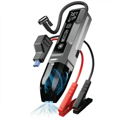 جامپ استارت و پمپ باد و جارو شارژی پرودو Porodo Ignatov Jump Starter & Air Pump with Handheld Vacuum PDJS41BK