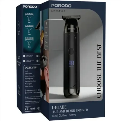 ماشین اصلاح مو و ریش پرودو Porodo Lifestyle T-Blade PDLFST154BK 3