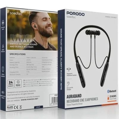 هندزفری بلوتوثی گردنی پرودو Porodo Soundtec Neckband PDMT30BK 4