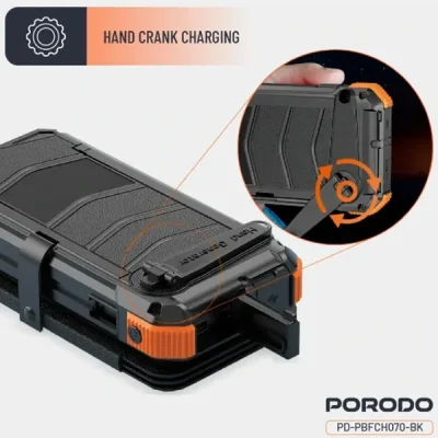 پاوربانک خورشیدی 20 وات 20000 پرودو Porodo Power Bank 4-Panel Solar PDPBFCH070BK 3
