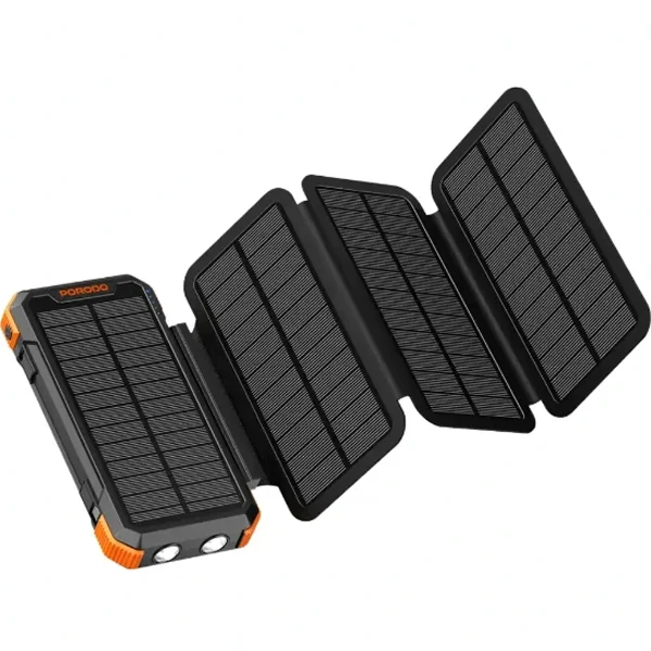 پاوربانک خورشیدی 20 وات 20000 پرودو Porodo Power Bank 4-Panel Solar PDPBFCH070BK