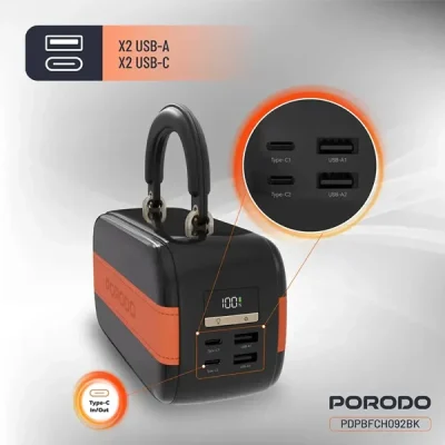 پاوربانک 100وات 60000 پرودو Porodo Sway power bank PDPBFCH092BK 4